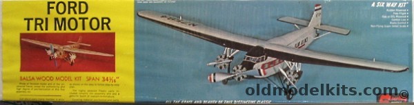 Sterling Ford Tri Motor Island Airlines - 34 Inch Wingspan For RC / Control Line / Free Flight / Co2 / Rubber Power / Static Scale Display, E12 plastic model kit